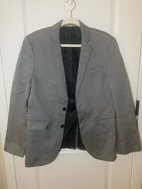 Express Men's Light Gray Two-Button Blazer